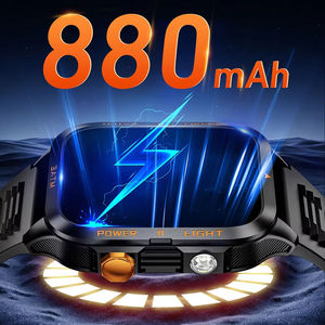 Montres connectées d'extérieur pour hommes, 880 mAh, lampe de poche, appels Bluetooth, étanches 3 ATM, montres de sport et de fitness, moniteur de santé, notifications de messages pour femmes - Product Image 5