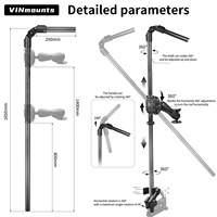 Support de sondeur VINmounts en fibre de carbone, 1650 mm, réglable, rotation à 360 degrés, pour sondeur de pêche, support de sonde pour bateau marin