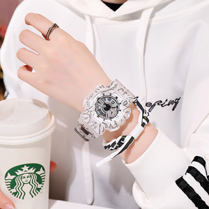 Reloj Digital de Dibujos Animados Estilo Coreano con Doble Pantalla de 50 mm para Hombre y Mujer, Luminoso, Resistente al Agua, Multifuncional, de Plástico - Product Image 6