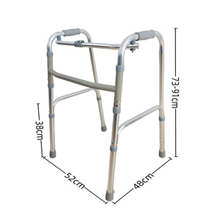 Aluminum Alloy <b>Walker</b> With Wheels Height Adjustable For <b>Elderly</b> Outdoor Use Fitness Rehabilitation Support - Product Image 2
