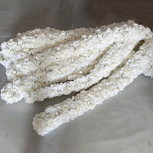 Chemin de table en fleurs artificielles MSFAME, couleur blanche, toiles de fond pour la <span class=keywords><strong>photographie</strong></span>, chemins de table pour les événements d'anniversaire, décoration - Product Image 2