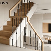 Design de balustres intérieurs DVN, garde-corps d'escalier moderne, balustrade et poteaux d'escalier modernes pour villa aux États-Unis