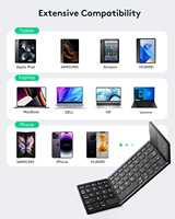 Keyboard Lipat Bluetooth Multi Perangkat dengan Touchpad Tiga Lapis, Senyap, Portabel, dan Dapat Diisi Ulang