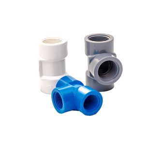 מותאם אישית pvc חוט מלא-שווה dia. אספקת מים מתאים 1/2 "/3/4"/1 "כפות חוט נקבה 2 טי טי טי טי" pvc - Product Image 1