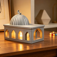 Décoration de table en forme de mosquée avec lumière LED pour la fête musulmane, ornement de bureau pour le Ramadan, Eid Mubarak, décoration de la maison, cadeau
