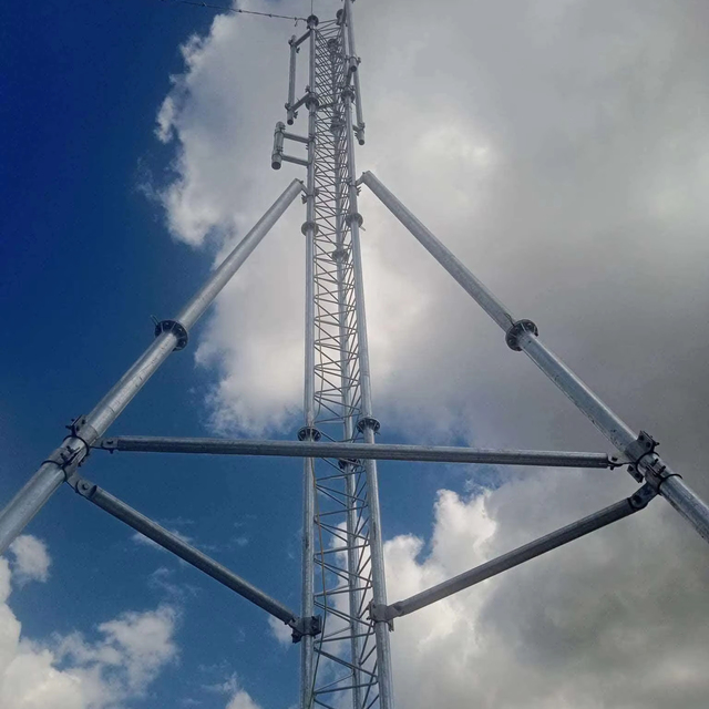 Steel Tripod Height Extension Mast Roof-Mounted Antenna Lightning Rod Telecom Tower Manual Lifting 5-40m Extended Height Hot Dip