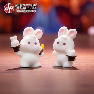 Figura de Conejito de Circo de Dibujos Animados, Linda Miniatura de Resina, Decoración de Escritorio, Regalo para Niños de 7 a 12 Años - Product Image 5