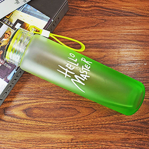 ขวดน้ำแก้วไล่สีแบบฝ้าคุณภาพสูงพร้อมฝาปิด ขายส่งแก้วน้ำหลากสี - Product Image 5