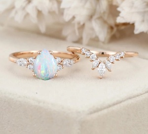 <span class=keywords><strong>Opal</strong></span> Fine <span class=keywords><strong>Ring</strong></span> 925 Sterling Silver Rose <span class=keywords><strong>Gold</strong></span> Mạ Lê Hình Dạng Màu Trắng <span class=keywords><strong>Opal</strong></span> Phụ Nữ Fine <span class=keywords><strong>Ring</strong></span> - Product Image 6