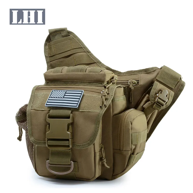 LHI 2020 Custom Umhängetasche Outdoor Sport Travel Wasserdichte Oxford Men Tactical Sling Schulter Umhängetasche