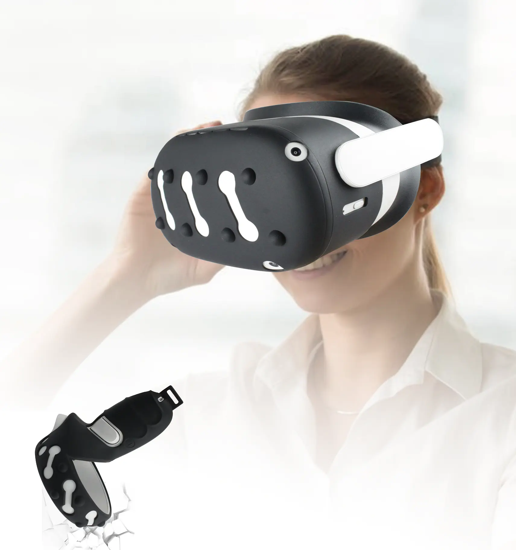 For Meta/Oculus Quest 2 Controller VR Silicone Protective Case, Anti-Collision Comfort VR Touch Controller Grip Accessories