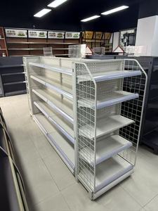 Étagère de présentation de supermarché à double face perforée légère, 5 niveaux, construction métallique durable, revêtement en poudre époxy - Product Image 3