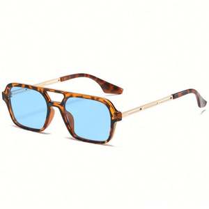 Gafas de Sol de Piloto con Marco Pequeño Retro de Moda para Hombre, Gafas de Sol Cuadradas con Estampado de Leopardo para Mujer, con Logotipo Personalizado, Gran Venta - Product Image 6