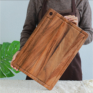 <b>Wooden</b> Cutting Board Rectangle Multifunction Kitchen Chopping <b>Block</b> With Sink Double Sided - Product Image 3