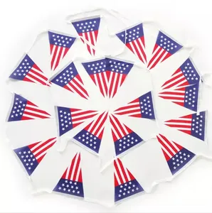 Bendera spanduk Amerika Serikat 15x20CM, kain 65g bendera tali Amerika untuk dekorasi taman atau rumah bendera USA Amerika untuk dalam ruangan