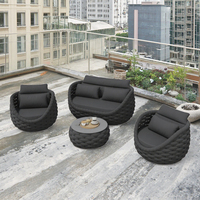 Ensemble de canapés de jardin de style français, table basse en aluminium étanche, patio confortable, hôtel de loisirs en plein air