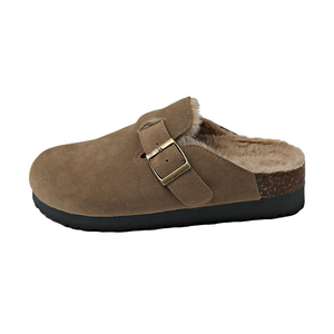 Nouvelles Sandales Birkenstock Classiques de Haute Qualité d'<span class=keywords><strong>Hiver</strong></span> pour Femmes, Clogs en Liège avec Support de Voûte Plantire, <span class=keywords><strong>Mules</strong></span> Pelucheuses Tendance pour Filles - Product Image 5