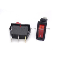 Interrupteur à bascule KCD3 15A 250V 20A 125VAC 3 broches 2 positions marche/arrêt avec voyant rouge 15x32mm