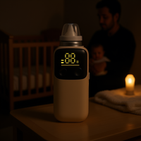 Pemanas Botol Bayi Portabel dengan Layar Digital 6 Tingkat Pemanasan USB Isi Ulang Plastik untuk Rumah dan Perjalanan Pemanas Susu Formula