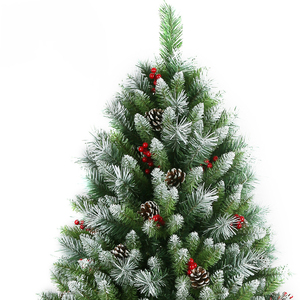 High Quality Premium Snowing PE+PVC Mixed Christmas <b>Tree</b> with Pinecones and Berries - Product Image 3