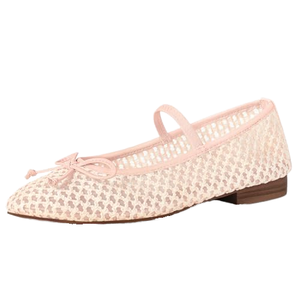 Nuevas y Modernas Sandalias Planas Mary Jane con Parte Superior de PU Transpirable, Suela de Goma, Diseño de Lazo Calado y Superficie de Red de Pesca para Otoño y Verano - Product Image 1