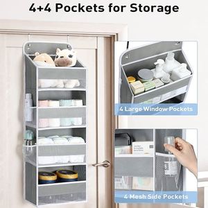 Houseware Folding 4 Pocket Non-woven Over the Door <b>Storage</b> Organizer <b>Hanging</b> <b>Wall</b> Closet <b>Storage</b> Bag Organizer - Product Image 4