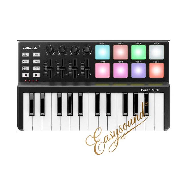 World Panda Mini 25-Key Midi USB Keyboard Controller Portable Digital Music Studio Piano Plastic