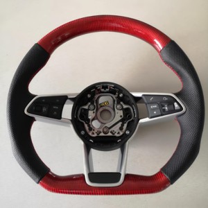 Volant personnalisé en fibre de carbone forgée <span class=keywords><strong>blanche</strong></span> pour <span class=keywords><strong>Audi</strong></span> B9 A3 A4 A5 S4 RS5 S3 S4 S5 A6 A7 A8 Q5 Q7 Q8 <span class=keywords><strong>TT</strong></span> R8 S6 RS6 RS7 B8 - Product Image 2