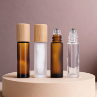 Flacons à bille portables en bambou et bois pour parfum, 5 ml et 10 ml, avec bouchon roll-on, pour diffusion de fragrance, emballage cadeau