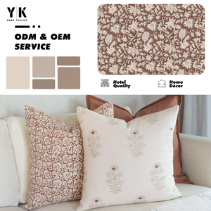 Hoa Tay Khối In Trên Poly Linen Gối Bìa Mùa Xuân Gối Đệm Bìa Hoa Linen Gối Bìa Khối In - Product Image 1