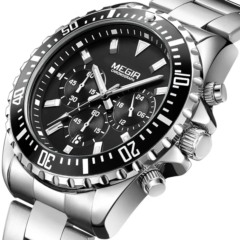 4 Colors Unrestrained Temperament Sports Stainless Steel Quartz Watch Practical Multifunctional Design Wristwatch For Men