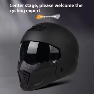 Casque de Guerrier Scorpion Noir Samouraï Moto Électrique Visage Intégral Homme Halley Rétro Casque de Moto Vintage - Product Image 4