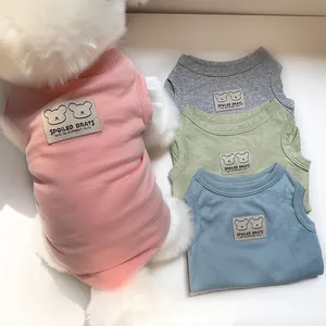 High Quality Pink Plain Blank Dog T-Shirt Clothes Puppy Cloths Custom Cotton T-Shirts For Dogs Pet Accessories