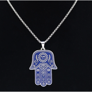 Nuova Collana con Ciondolo Mano di <span class=keywords><strong>Fatima</strong></span> Blu 2026, Gioielli in Acciaio Inossidabile Impermeabile, Moda Uomo e Donna, Vendita all'Ingrosso - Product Image 4