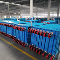Conteneur à roulettes industriel, panneau en maille, conception pliable, grande capacité, cage de manutention d'entrepôt