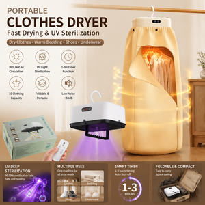 <span class=keywords><strong>Secadora</strong></span> <span class=keywords><strong>de</strong></span> <span class=keywords><strong>Ropa</strong></span> Portátil Mini, Compacta, Plegable, Eléctrica, <span class=keywords><strong>de</strong></span> Calentamiento Rápido, 60 ° C UV Antibacteriano con temporizador para viajes en días <span class=keywords><strong>de</strong></span> lluvia - Product Image 1