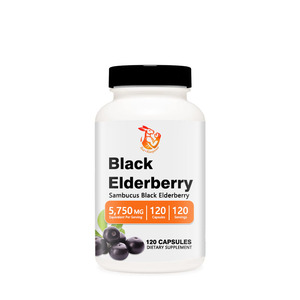 Capsules de sureau noir à marque privée OEM pour le bien-être général et le soutien immunitaire, 575 mg, complément alimentaire à base de sureau - Product Image 1