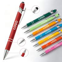 Stylo à bille rétractable 2-en-1 personnalisé avec pointe tactile, stylo tactile en métal pour écrans tactiles