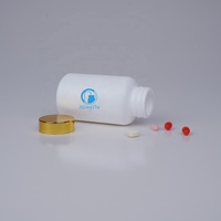 Bouteilles de capsules vides en PEHD 200 ml Contenants en plastique blanc ronds courts durables pour les produits pharmaceutiques, les compléments alimentaires et les produits de santé