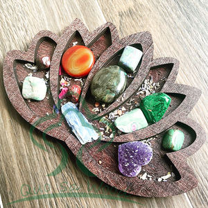 Fournitures de décoration mystique de l'autel païen, porte-cartes de Tarot Wiccan en bois avec Phase de lune - Product Image 5