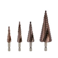 Jeu de 4 forets à pas variable M35 en cobalt, forets coniques à rainures spirales robustes, tige hexagonale pour acier inoxydable et métaux durs