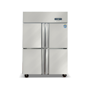 Réfrigérateur commercial à 2 portes, <span class=keywords><strong>combiné</strong></span> réfrigérateur <span class=keywords><strong>et</strong></span> congélateur +2/-18 degrés, 900L, acier inoxydable, double porte vitrée, 220v - Product Image 1