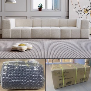 Sofá Seccional Minimalista en Forma de L, Tres Plazas, Modular, con Respaldo Acolchado y Brazos Cuadrados, Muebles para Sala de Estar - Product Image 5
