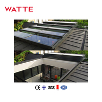 Système de toiture isolante Atrium, fenêtre de toit coulissante rétractable motorisée électrique, verre trempé laminé