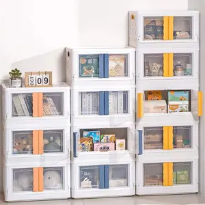 42L Foldable Wardrobe Sundries Double Door Plastic Home Organizer Storage Boxes Bins Stackable storage container with wheels