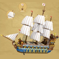 Reobrix 66011 Movie Royal Imperial Compatible 10210 Modèle de Navire en Plastique Briques de Construction DIY Ensembles de Jouets
