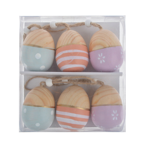 Décorations d'œufs de Pâques en bois, ornements suspendus pour les fêtes de printemps, centre de table, cadeaux pour fêtes à domicile, fournitures de bricolage - Product Image 1