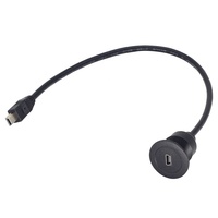Mini USB macho hembra Cable de montaje empotrado trenza blindaje chaqueta de PVC 3A función de carga rápida montaje en Panel Mini B Cable de extensión