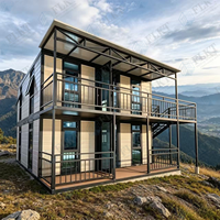 Casa Prefabricada Expandible de Doble Capa y Doble Ala de Instalación Rápida FLKT, Casa Contenedor Portátil de 2 Pisos, Villa Prefabricada de Lujo