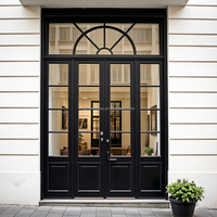 Portes Françaises en Aluminium pour l'Extérieur des Maisons, Portes d'Entrée, Portes Intérieures Vintage à Effet Ondulé, Isolation Thermique, Porte d'Entrée
